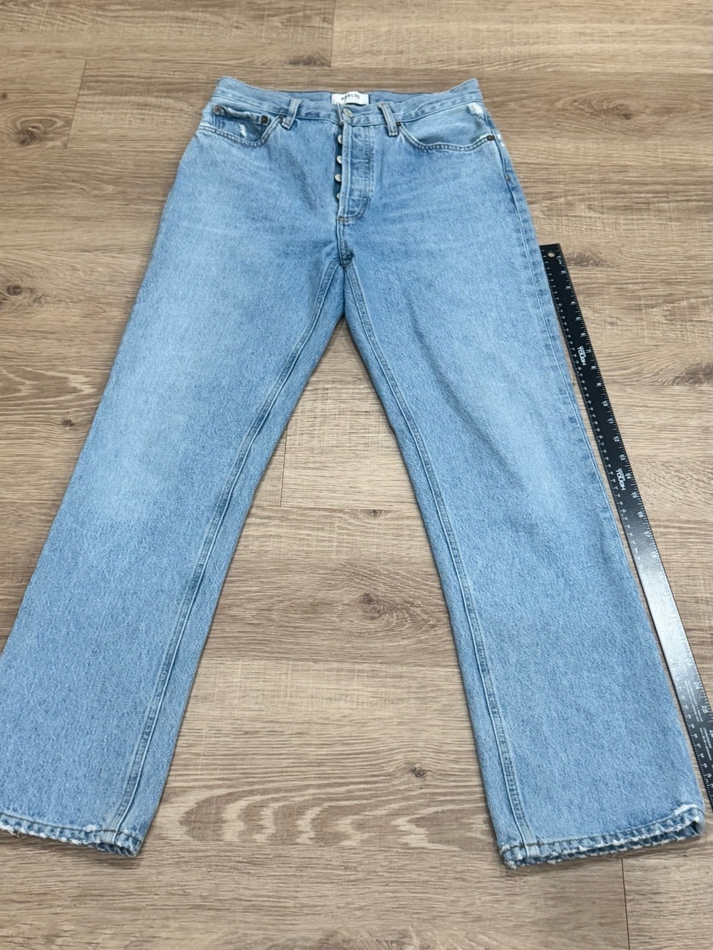 AGOLDE Lana Jeans Women’s 26 Light Wash Button Fly Straight Leg Organic Cotton